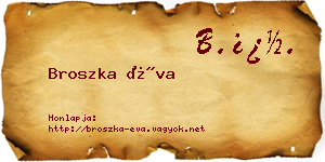 Broszka Éva névjegykártya